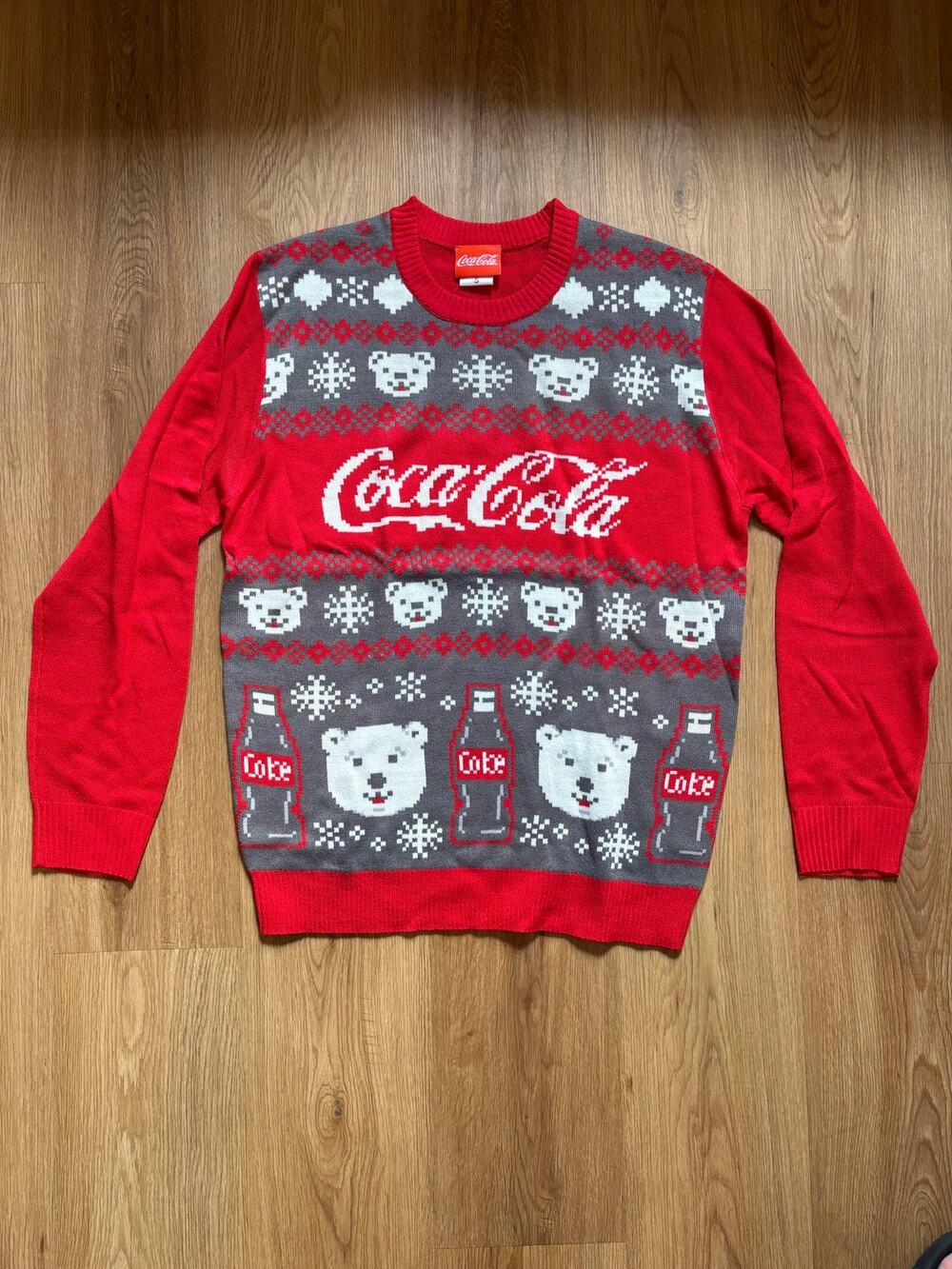Official Licensed Coca-Cola Polar Bear Ugly Christmas Sweater New Size Small